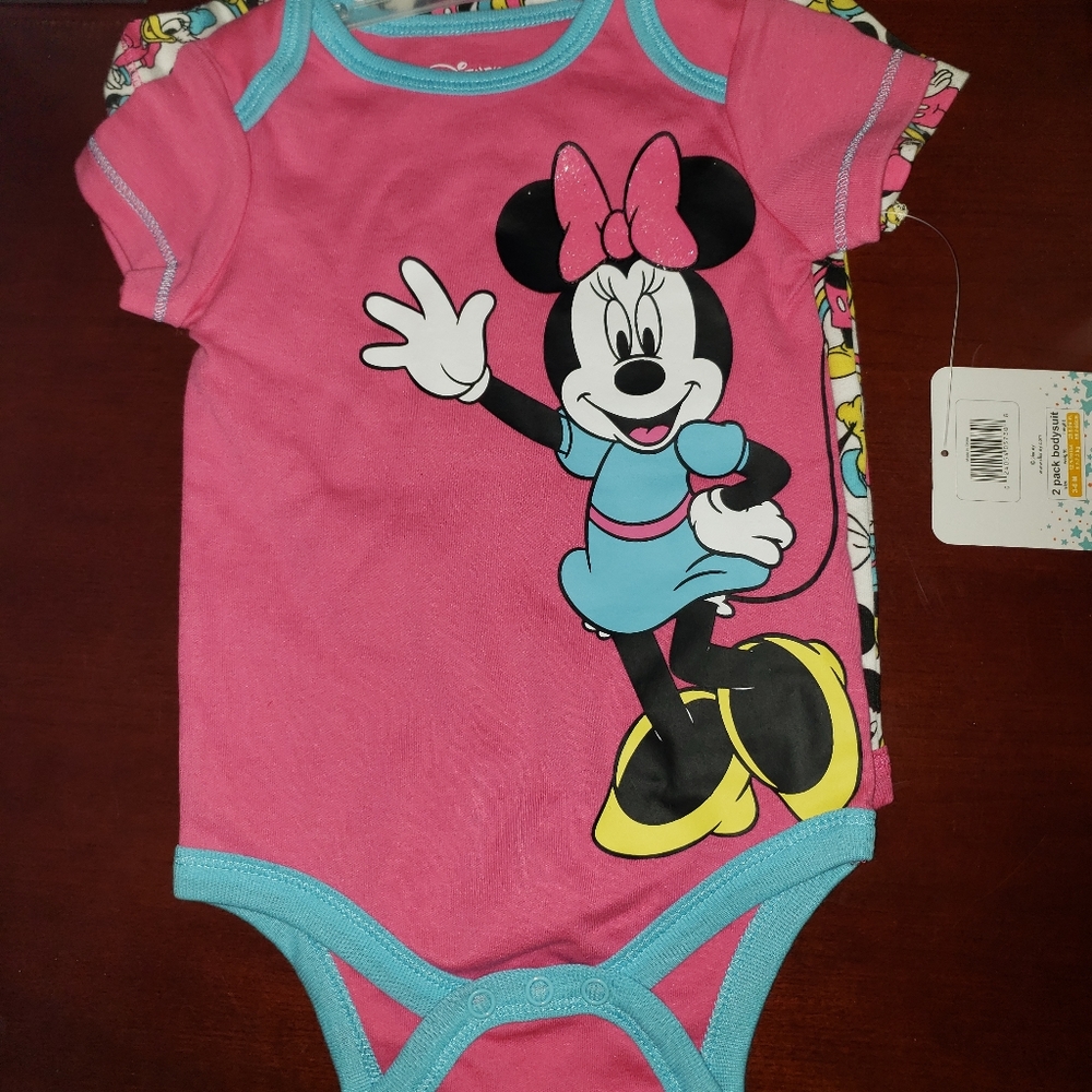 3-6 Months - NWT 5 Body Suits Minne Mouse and Owls